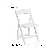 2 Pk. HERCULES Series White Wood Folding Chair with Vinyl Padded Seat, 2-XF-2901-WH-WOOD-GG