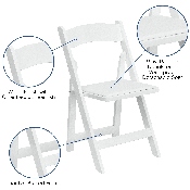 2 Pk. HERCULES Series White Wood Folding Chair with Vinyl Padded Seat, 2-XF-2901-WH-WOOD-GG