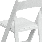 2 Pk. HERCULES Series White Wood Folding Chair with Vinyl Padded Seat, 2-XF-2901-WH-WOOD-GG