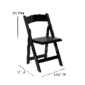 2 Pk. HERCULES Series Black Wood Folding Chair with Vinyl Padded Seat, 2-XF-2902-BK-WOOD-GG