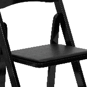 2 Pk. HERCULES Series Black Wood Folding Chair with Vinyl Padded Seat, 2-XF-2902-BK-WOOD-GG