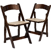 2 Pk. HERCULES Series Fruitwood Wood Folding Chair with Vinyl Padded Seat, 2-XF-2903-FRUIT-WOOD-GG