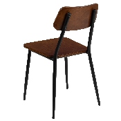 Stackable Industrial Dining Chair with Gunmetal Steel Frame and Rustic Wood Seat, Set of 2, 2-XU-DG-60725-GG