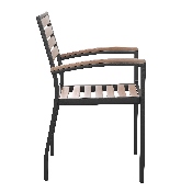 2 Pack Faux Teak Patio Chairs, 2-XU-DG-HW6006-GG