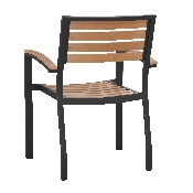 2 Pack Faux Teak Patio Chairs, 2-XU-DG-HW6006-GG