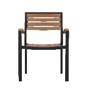 2 Pack Faux Teak Patio Chairs, 2-XU-DG-HW6006-GG