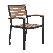 2 Pack Faux Teak Patio Chairs, 2-XU-DG-HW6006-GG