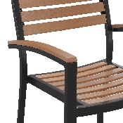 2 Pack Faux Teak Patio Chairs, 2-XU-DG-HW6006-GG