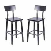 Jackson 2 Pack Commercial Grade Rustic Black Industrial Wood Dining Barstool, 2-XU-DG-W0236B-BLK-GG
