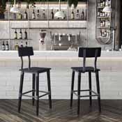 Jackson 2 Pack Commercial Grade Rustic Black Industrial Wood Dining Barstool, 2-XU-DG-W0236B-BLK-GG