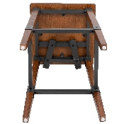 2 Pack Rustic Antique Walnut Industrial Wood Dining Barstool, 2-XU-DG-W0236B-GG