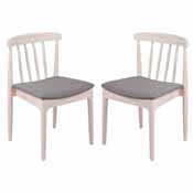 Chester Set of 2 Commercial Grade Solid Wood Antique White Dining Chairs with Curved Spindle Backrests and Beige Vinyl Seats, 2-XU-DG-W0359-ANTWHT-GG