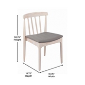 Chester Set of 2 Commercial Grade Solid Wood Antique White Dining Chairs with Curved Spindle Backrests and Beige Vinyl Seats, 2-XU-DG-W0359-ANTWHT-GG