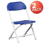 2 Pk. Kids Blue Plastic Folding Chair, 2-Y-KID-BL-GG