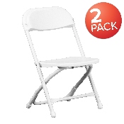 2 Pk. Kids White Plastic Folding Chair, 2-Y-KID-WH-GG