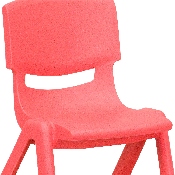 2 Pack Red Plastic Stackable School Chair with 12" Seat Height, 2-YU-YCX-001-RED-GG