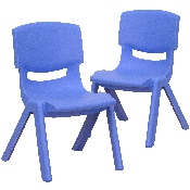 2 Pack Blue Plastic Stackable School Chair with 10.5'' Seat Height, 2-YU-YCX-003-BLUE-GG