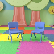 2 Pack Blue Plastic Stackable School Chair with 10.5'' Seat Height, 2-YU-YCX-003-BLUE-GG