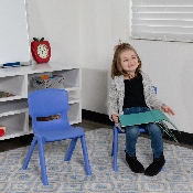 2 Pack Blue Plastic Stackable School Chair with 10.5'' Seat Height, 2-YU-YCX-003-BLUE-GG