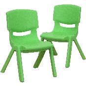 2 Pack Green Plastic Stackable School Chair with 10.5'' Seat Height, 2-YU-YCX-003-GREEN-GG