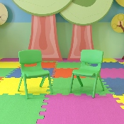 2 Pack Green Plastic Stackable School Chair with 10.5'' Seat Height, 2-YU-YCX-003-GREEN-GG