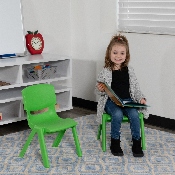 2 Pack Green Plastic Stackable School Chair with 10.5'' Seat Height, 2-YU-YCX-003-GREEN-GG