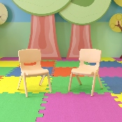 2 Pack Natural Plastic Stackable School Chair with 10.5" Seat Height, 2-YU-YCX-003-NAT-GG