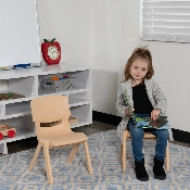 2 Pack Natural Plastic Stackable School Chair with 10.5" Seat Height, 2-YU-YCX-003-NAT-GG