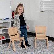 2 Pack Natural Plastic Stackable School Chair with 10.5" Seat Height, 2-YU-YCX-003-NAT-GG