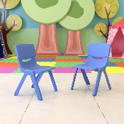2 Pack Blue Plastic Stackable School Chair with 13.25" Seat Height, 2-YU-YCX-004-BLUE-GG