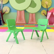 2 Pack Green Plastic Stackable School Chair with 13.25" Seat Height, 2-YU-YCX-004-GREEN-GG