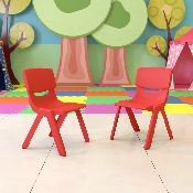2 Pack Red Plastic Stackable School Chair with 13.25" Seat Height, 2-YU-YCX-004-RED-GG