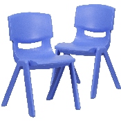 2 Pack Blue Plastic Stackable School Chair with 15.5" Seat Height, 2-YU-YCX-005-BLUE-GG