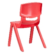 2 Pack Red Plastic Stackable School Chair with 15.5" Seat Height, 2-YU-YCX-005-RED-GG