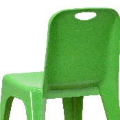 2 Pack Green Plastic Stackable School Chair with Carrying Handle and 11" Seat Height, 2-YU-YCX-011-GREEN-GG