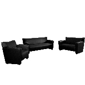 HERCULES Majesty Series Reception Set in Black LeatherSoft, 222-SET-BK-GG