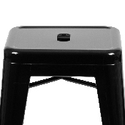 24" High Metal Counter-Height, Indoor Bar Stool in Black - Stackable Set of 4, 4-ET-31320-24-BK-R-GG