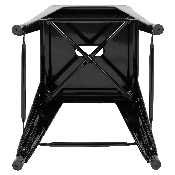24" High Metal Counter-Height, Indoor Bar Stool in Black - Stackable Set of 4, 4-ET-31320-24-BK-R-GG