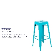 30" High Metal Indoor Bar Stool in Teal - Stackable Set of 4, 4-ET-31320-30-TL-R-GG