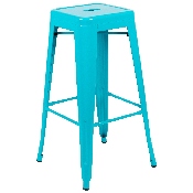30" High Metal Indoor Bar Stool in Teal - Stackable Set of 4, 4-ET-31320-30-TL-R-GG
