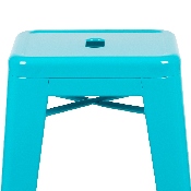 30" High Metal Indoor Bar Stool in Teal - Stackable Set of 4, 4-ET-31320-30-TL-R-GG