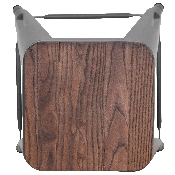 30" High Metal Indoor Bar Stool with Wood Seat in Silver - Stackable Set of 4, 4-ET-31320W-30-SV-R-GG