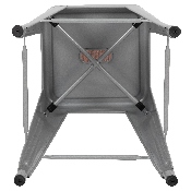 30" High Metal Indoor Bar Stool with Wood Seat in Silver - Stackable Set of 4, 4-ET-31320W-30-SV-R-GG