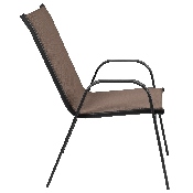 4 Pack Brazos Series Brown Outdoor Stack Chair with Flex Comfort Material and Metal Frame, 4-JJ-303C-B-GG