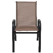 4 Pack Brazos Series Brown Outdoor Stack Chair with Flex Comfort Material and Metal Frame, 4-JJ-303C-B-GG