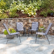 4 Pack Brazos Series Gray Outdoor Stack Chair with Flex Comfort Material and Metal Frame, 4-JJ-303C-G-GG