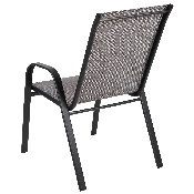 4 Pack Brazos Series Gray Outdoor Stack Chair with Flex Comfort Material and Metal Frame, 4-JJ-303C-G-GG