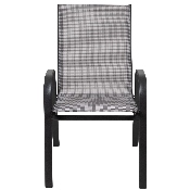 4 Pack Brazos Series Gray Outdoor Stack Chair with Flex Comfort Material and Metal Frame, 4-JJ-303C-G-GG