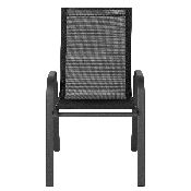 4 Pack Brazos Series Black Outdoor Stack Chair with Flex Comfort Material and Metal Frame, 4-JJ-303C-GG