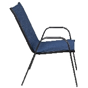 4 Pack Brazos Series Navy Outdoor Stack Chair with Flex Comfort Material and Metal Frame, 4-JJ-303C-NV-GG